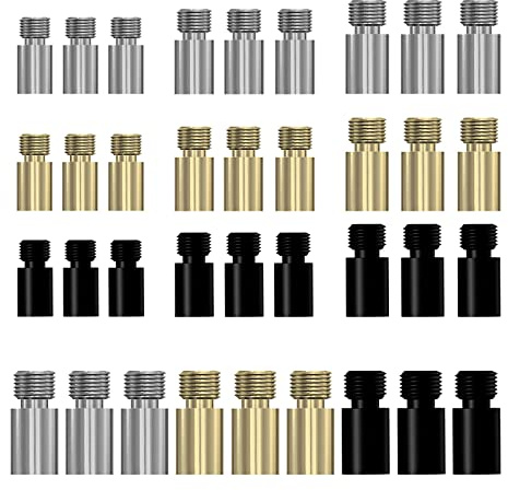 YWNYT 36-teiliges Messing-Dart-Werkzeug-Set, 3 Farben, 1,5 g/2 g/2,5 g/3 g, Dart-Gewichte, Messing, Hinzufügen von Akzentuator-Werkzeug, 2BA-Gewinde, Dart-Zubehör für Dart-Gegengewicht-Zubehör