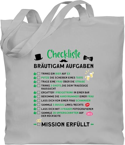Shirtracer - Baumwolltasche - Junggesellenabschied Männer - Checkliste Bräutigam Aufgaben JGA