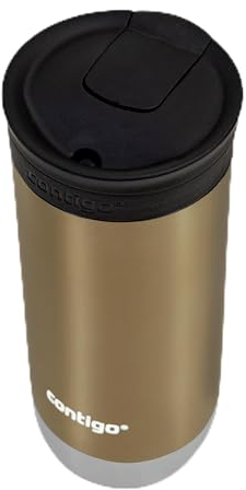 Contigo Huron Snapseal Thermobecher | Edelstahl Isolierbecher | Thermoflasche | auslaufsicher | Kaffeebecher to Go mit BPA freiem Deckel | Brown Sugar | 470 ml