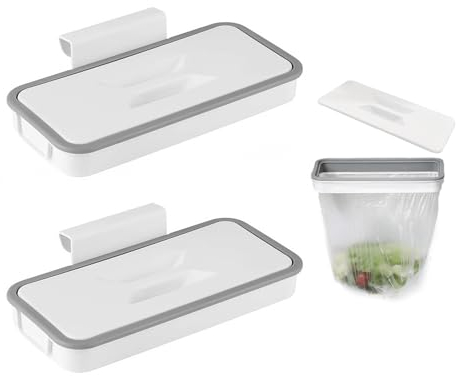 ZBHDEYG 2 soportes para bolsas de basura, accesorios de camping, cubo de basura colgante, cubo de basura plegable, accesorios de cocina, accesorios con cremallera para camping, cubo de basura portátil