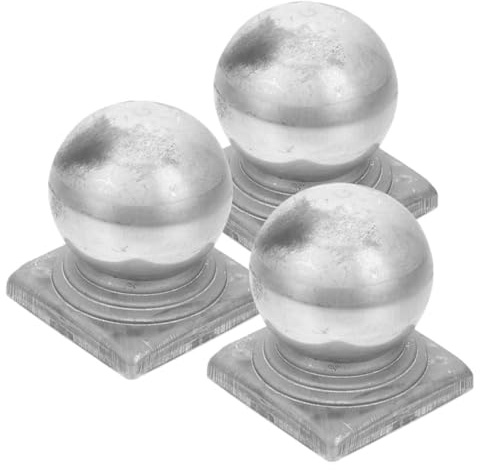 Homoyoyo Fence Post Covers Fence Sealing Cover Weatherproof Rust-Resistant Metal Guardrail Caps for Decking Balcony Garden Railings 3Pcs