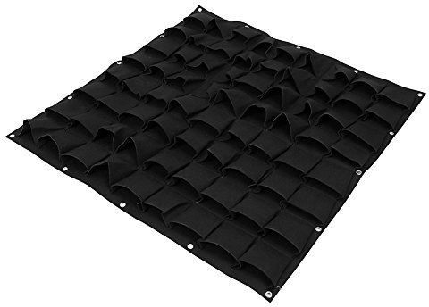 WPKD BLUEIY Borse per Coltivazione di Piante Sospese 72 Tasche,Borsa per Piantare Giardino Pensile in Feltro Fioriera Verticale da Parete per Balcone Casa All'aperto 12x10cm (Nero)