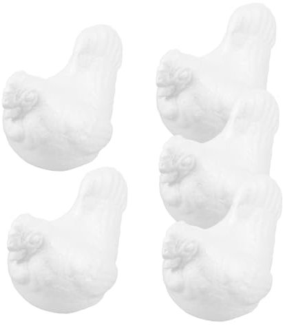 PLAFOPE 5stücke Schaumstoff Hühner Dekor Ungemalt Bastelmaterial Huhn Ornament Für Party Deko Und Fotoshooting Requisiten