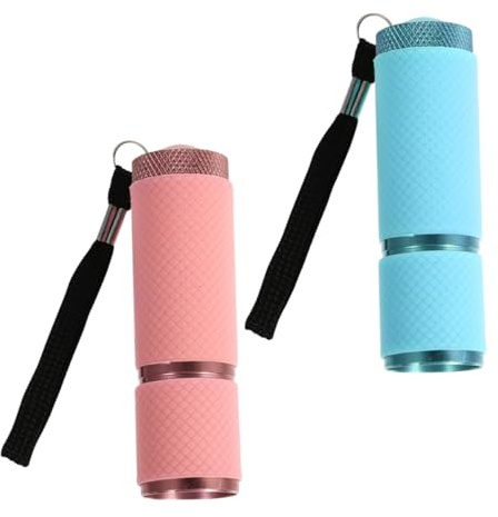 Mikinona 2 Pezzi Mini Torcia Per Manicure Led Portatile Lampada Asciugatrice Per Smalto Gel Nail Art Per Centri Estetici e Uso Domestico Colore Rosa e Blu