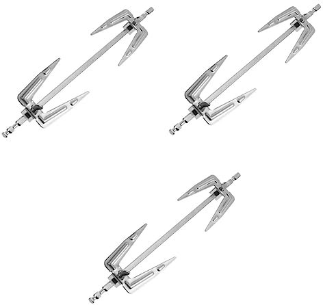 PHENOFICE 3 Pièces Tournebroche Poisson Grillé Rôtissoire à Brochette Rotative Grille- Gril De Friteuse à Air Panier De Rôtisserie Fourchette pour Friteuse à Air Silver Acier Inoxydable