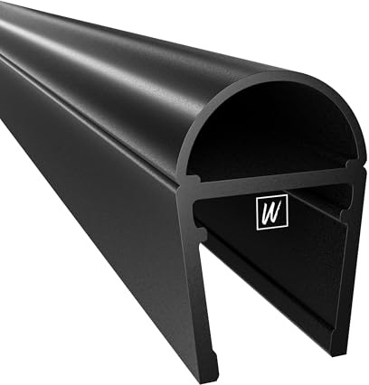 WAKA Premium Porte de douche & lèvre de douche PRO-C Joint de douche optiquement noir, joints de douche pour portes de douche 10-12 mm de verre Longueur 1000 mm Joints de cabine de douche & joint de