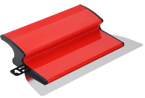 Llana plana de acabado, 250mm hoja de acero inoxidable Rasqueta de alisado de paredes Rasqueta ergonómica con mango cómodo para cemento, mortero, acabado, enlucido