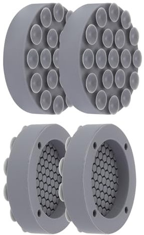 sourcing map Anti Vibration Pads for Washing Machine, 4pcs Silicone Non-Silp Support Feet Mat with 19 Strong Suction Cups for Stop Washer and Dryer Walking (Grey, 2.5 Diameter)