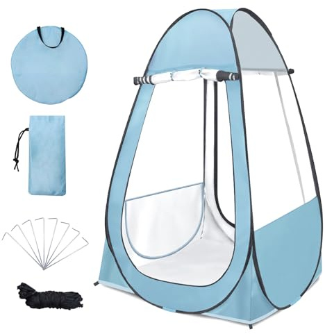 Pop Up Tent, Clear Outdoor Tents Camping Fishing, 39 L x 39 W x 64 H Portable Instant Shelter Rainproof - Windproof for Beach, Sports, Upgraded and Thickened PVC- Easy Set Up
