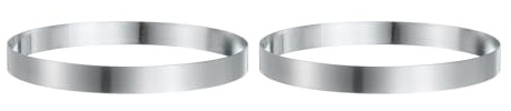 QUARKZMAN 2Pz Anello per Torta Rotondo 18cm x 2cm Acciaio Inossidabile Senza Saldature per Dolci Specchio Rivestimento per Cottura Torta Inglese frittella Crumpet per la Preparazione