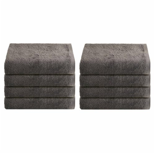 NELLA BIAGINI Telo Doccia Grande, Set da 8, Telo Bagno, 150x100 cm, 100% Spugna di Cotone, 420 gr/mq, per Sauna e SPA, Morbido, Resistente, Tinta Unita. Modello: Minerva