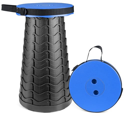 Taburete telescópico portátil, taburete plegable ajustable para camping, senderismo, pesca y barbacoa, carga máxima de 400 libras