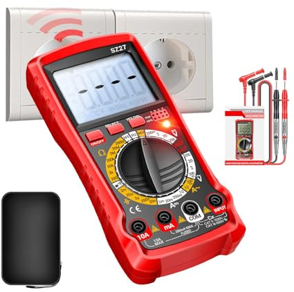 Multimeter Tester | Analyse-Set für Autobatterie | Messgerät für Ohm, Volt und Ampere, für Automobilanwendungen, elektrische Schaltungen, Steckdosen, Werkstatt, Industrie, Haus, Rennen