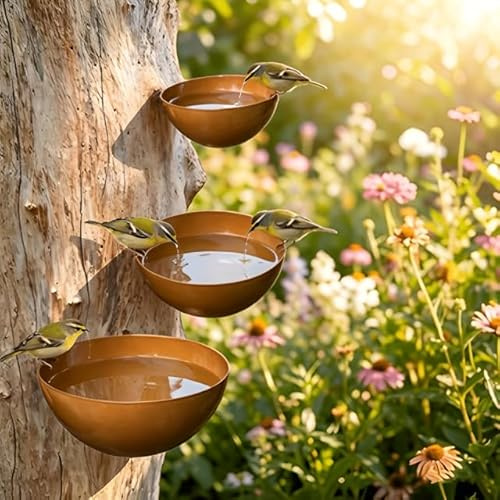 Regenfänger Gartensteckervogeltränke Rost Gartenstecker Metall Gartendeko für Draußen Insektentränke Keramik Garten Naturrost 60cm Rostiger Beetstecker Topfstecker (A)