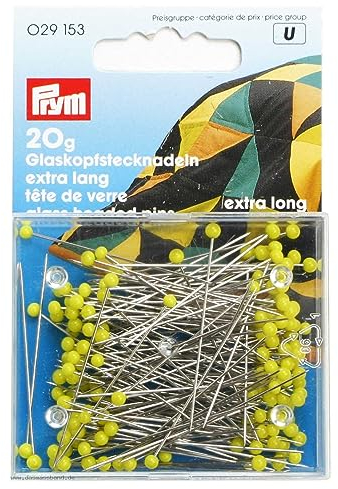 Prym 029153 Glaskopfnadeln, 0,60 x 43mm, gelb, 20g