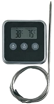 Electrolux E4KTD001 Termometro Digitale con Termosonda in Acciaio Inox per il Controllo Cottura della Carne, con Timer e Allarme Acustico