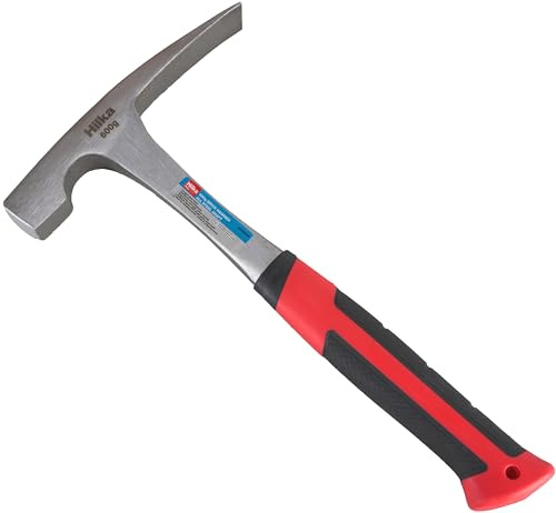 Hilka Pro Craft 60500600 Maurerhammer mit Soft-Grip-Griff, Stahl-Schaft, 600 g