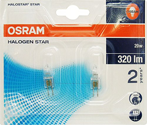 Osram Lot de 10 lampes halogènes Star Halostar 2 ans 20 W G4 2 pièces