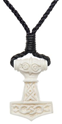 81stgeneration Handgeschnitzte Thorshammer-Halskette aus Knochen für Herren | Anhänger mit Amulett des Gottes der Nordischen Mythologie | Spirituelle Geschenke für Frauen