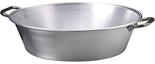 Pentole Agnelli Bassine à Confiture en Aluminium, avec 2 anses en Acier Inoxydable, Argent 60 cm Argent