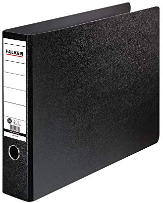 Original Falken-mapp i specialstorlek av hårdpapp. Tillverkad i Tyskland. 8 cm bred DIN A3 liggande svart ringpärm mapp brevmapp kontorsmapp kartongmapp slitsad mapp Blue Angel