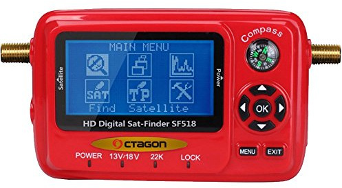 OCTAGON SAT FINDER Messgerät SF 518 LCD HD HDTV USB 2.0 Spektrum DVB-S und DVB-S2 DIGITAL