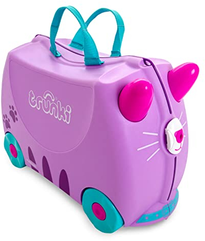 Trunki Maleta Infantil – Maleta Niño – Equipaje Infantil Cabina – Maleta Correpasillos Cassie El Gato (Lila)