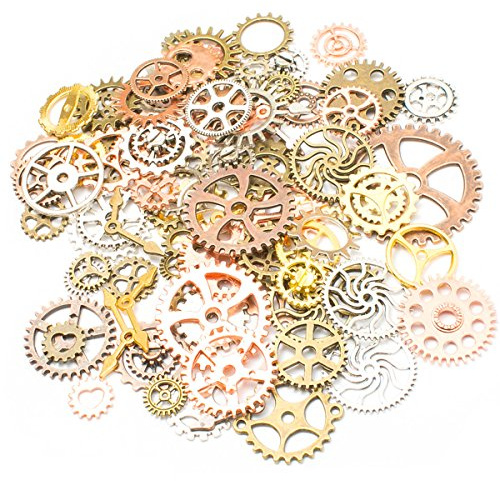 rosenice Steampunk Zahnrad Anhänger Aus Legierung Für Diy Schmuckherstellung - Perfekt Für Halsketten & Scrapbooking Projekte 2X2X0.1 Cm Antike Designs