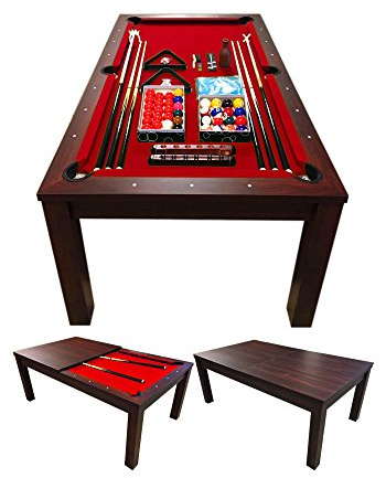 GRAFICA MA.RO S.R.L. Tavolo da Biliardo 7FT Vulcan Red + Accessori per Carambola Copertura Inclusa