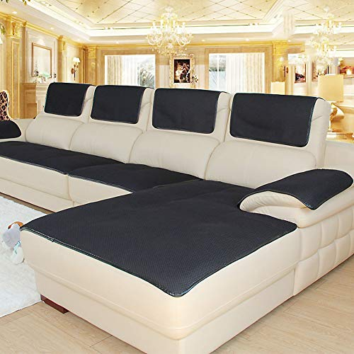 CClz Anti-rutsch Sofabezug Für Haustiere Hund, Atmungsaktive Sectional Sofa Sofa Abdeckung Für Ledersofa Multi-Size Couch-Abdeckungen Möbel Protector-schwarz 80x160cm(31x63inch)