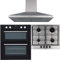 SIA 60cm Electric Built Under Fan Oven, 4 Burner Gas Hob & Cooker Hood Extractor