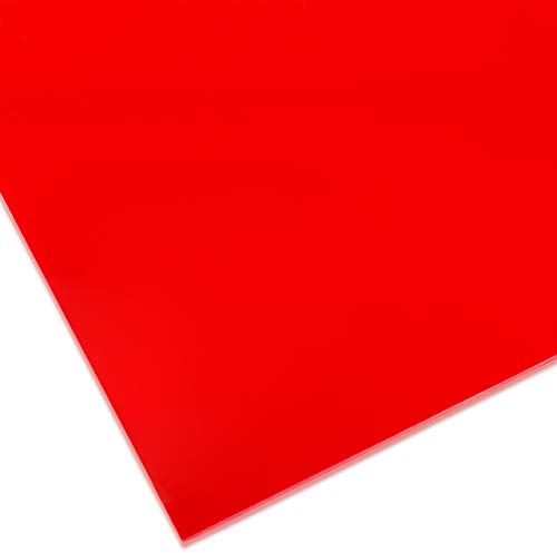 PLEXIGLAS® GS, 3 mm dick, 12 x 25 cm, Rot Transluzent (3H55) | Farbiges gegossenes Acrylglas mit transluzenter Wirkung; gut geeignet für Lichtobjekte, Modellbau, Displays und Zuschnitte