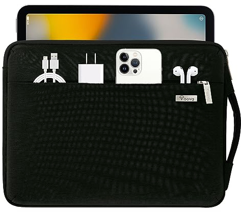 Voova Funda Portatil 13 13.3 Pulgadas (30,5×21,5×2,5CM) Funda Ordenador para iPad Pro 12.9 Macbook Air M1 M2 13.6 Macbook Pro 13 iPad Tablet 11.6 Bolsa Portatil, Negro