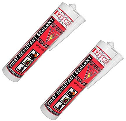 Vitcas Mastic résistant à la chaleur, 1300 °C, 300 ml - Lot de 2