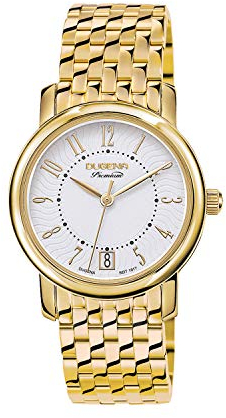 Dugena Damen-Armbanduhr Rondo Petit Arabica, Quarz, Edelstahlgehäuse, Saphirglas, Edelstahlarmband, Doppelfaltdrückerschließe, 5 bar (Gold)