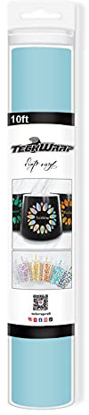 TECKWRAP 001 – Vinyle adhésif permanent mat pour projets de décalcomanie, 30,5 cm x 3 m, bleu poudre mat