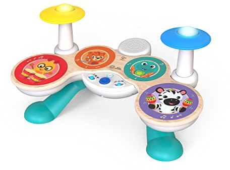 Baby Einstein, Together in Tune, Tambours Magic Touch, Instrument de Musique, 4 Modes de Jeu, 10 Mélodies avec volume réglable, Jouet musical en bois pour enfants à partir de 12 mois