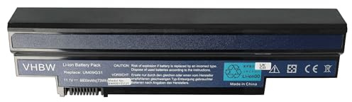 vhbw Batería Recargable Compatible con Acer Aspire One 532H-2997, 532H-2B, 532H-2Br, 532H-2Bs, 532h-2Db Notebook (6600 mAh, 10,8 V, Li-Ion)