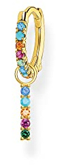 THOMAS SABO Einzel Creole mit bunten Steinen und Anhänger gold 925 Sterlingsilber, 750 Gelbgold Vergoldung