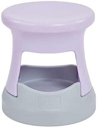 ECR4Kids Sgabello oscillante con contenitore, altezza seduta 38,1 cm, seduta attiva, viola chiaro/grigio chiaro