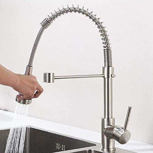 TAOZUYING Faucet Low Pressure Kitchen Sink Mixer Tap Sink Tap Brushed 360 Degree Rotatable Kitchen Spring Mixer Tap Kitchen Sink Spray Faucet marriage