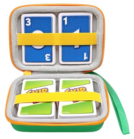 XANAD Tasche für UNO Kartenspiel Praktische Spielkarten Unterwegs Grün | Tragetasche Kompatibel mit UNO, SKYJO, Pokemon, Phase 10 Junior, Cards Against Humanity für Kinder ab 3 Jahren