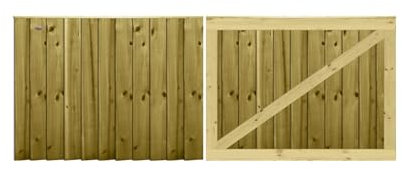 Premier Garden Supplies PGS Feather Edge Fully Framed Capped Flat Top Made to Measure Driveway Gates Measurements Height <3ft (90cm) x Width: 213cm - 244cm