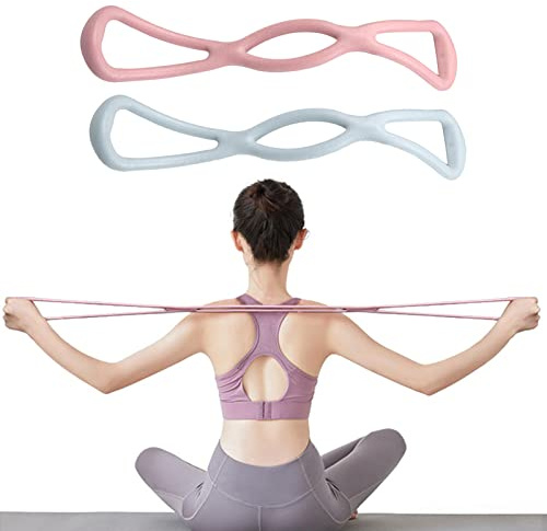 BSITSSS 2 elastiska muskelband, elastiska band muskelfigur 8, elastiska band fitness för knäböj, elastiskt fitnessband för styrketräning, yoga, pilates