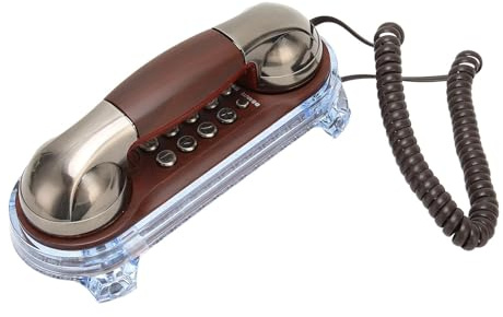 Klassisches Retro-Wandtelefon mit Schnur und Altklimatische Anzeigen, design klassisch, mit Display, für Küche, Wohnzimmer und e, in Kobalt-Blau