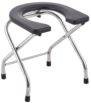 Fonowx Senioren klappbarer Toilettensitz, Toilettenstuhl, Senioren, hockender Toilettenhocker, Stuhl für ältere Menschen, Höhe 40 cm