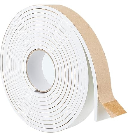 BENECREAT Cinta Tiras Selladoras de Espuma Blanca 5m, Burlete de Espuma de Celda Cerrada de Alta Densidad de 40 mm X 6 mm para Muebles, Coches, Altavoces, Equipo Deportivo