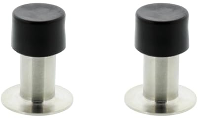 BURG WÄCHTER Wand-Türstopper, Höhe: 65 mm, TSW 2365 Ni SB, Edelstahl/Gummi, Grau (Packung mit 2)