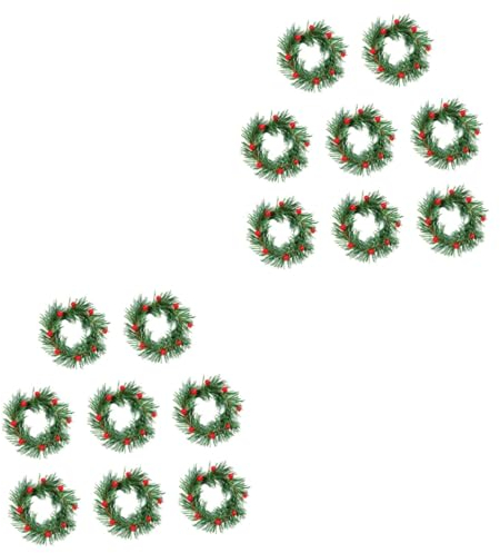Ciieeo 2sätze Teiliges Weihnachtskerzen Deko Mit Roten Beeren Festliche Girlande Für Kerzenhalter Für Hotel Villa Innen Und Außendekoration