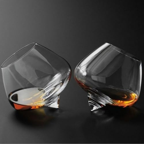 EpheyFIF Lot de 2 verres à whisky personnalisables, verre à rhum en cristal rotatif de 235 ml, meilleur whisky pour homme, anniversaire, fête des pères, anniversaire de mariage